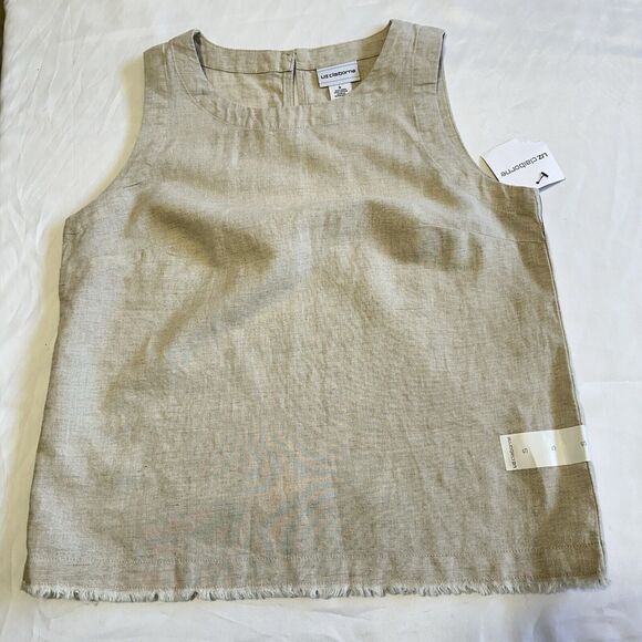 Liz Claiborne Womens Linen Blend Tank Tunic Top Sleeveless Minimalist Sz S New* - Picture 10 of 10